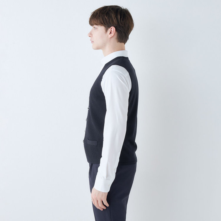 スーツセレクト 【RBC】【春夏】メッシュジレ/ネイビー 紺中間