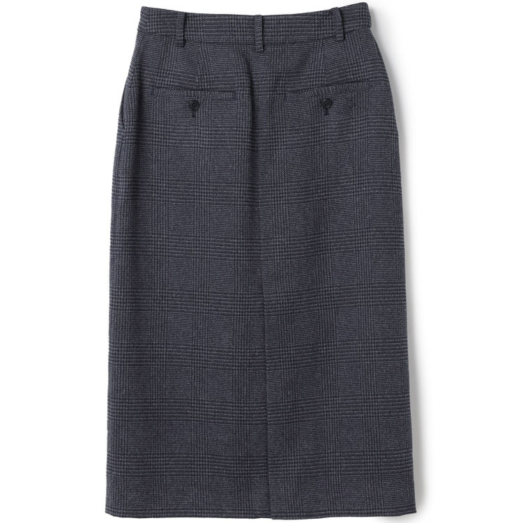 シルバーライン 【SL】【秋冬】2釦シングルスカートスーツ/ブルー＆ネイビー×グレンチェック/ウォッシャブル 紺淡色