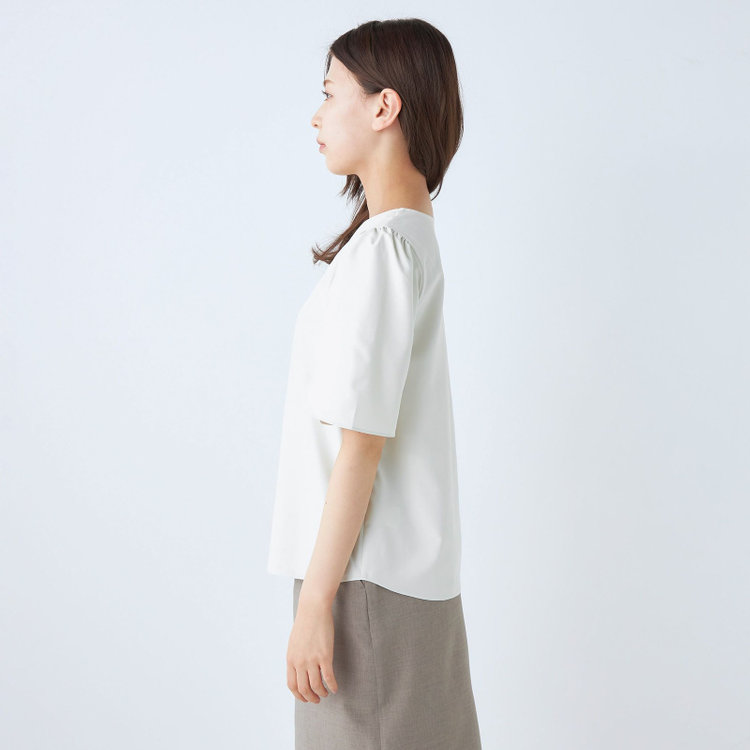 シルバーライン 【SILVER LINE/5分袖】フラワースリーブプルオーバー/ライムイエロー 黄中間