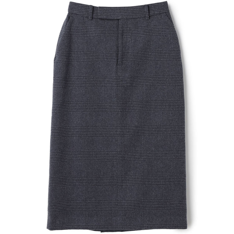 シルバーライン 【SL】【秋冬】2釦シングルスカートスーツ/ブルー＆ネイビー×グレンチェック/ウォッシャブル 紺淡色