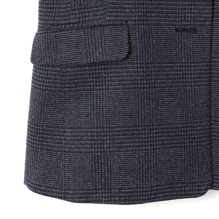 シルバーライン 【SL】【秋冬】2釦シングルスカートスーツ/ブルー＆ネイビー×グレンチェック/ウォッシャブル 紺淡色