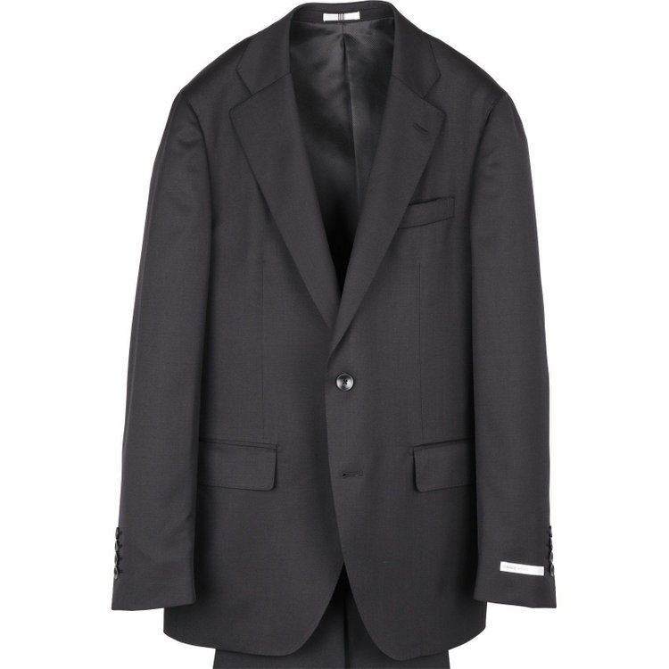 スーツセレクト 【WEB限定/OUTLET】【CLASSICO TAPERED】【秋冬】2釦シングルスーツ 1タック/ブラック×ソリッド グレー系(灰)