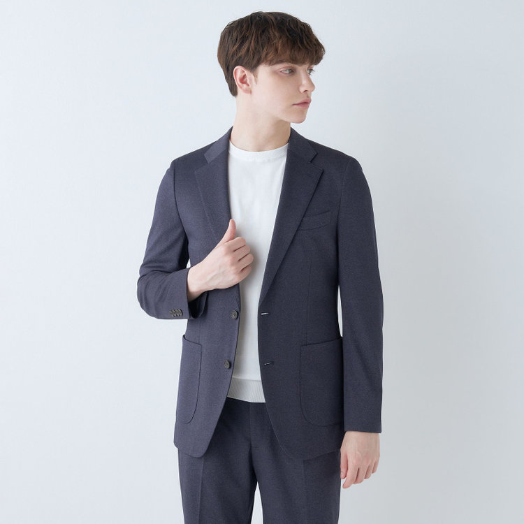 シルバーライン 【CLASSICO TAPERED】【春夏】2釦シングルジャケット/ネイビー/パッチポケット/4S SUSTAINABILITY&ECOLOGY FABRIC 紺濃色