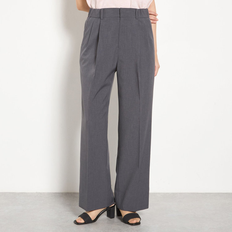 シルバーライン 【RELAX WIDE】【春夏】 2釦シングルジャケットワイドパンツスーツ/グレー/4S SUSTAINABILITY&ECOLOGY FABRIC/※パンツ裾上げ済仕様 グレー濃色