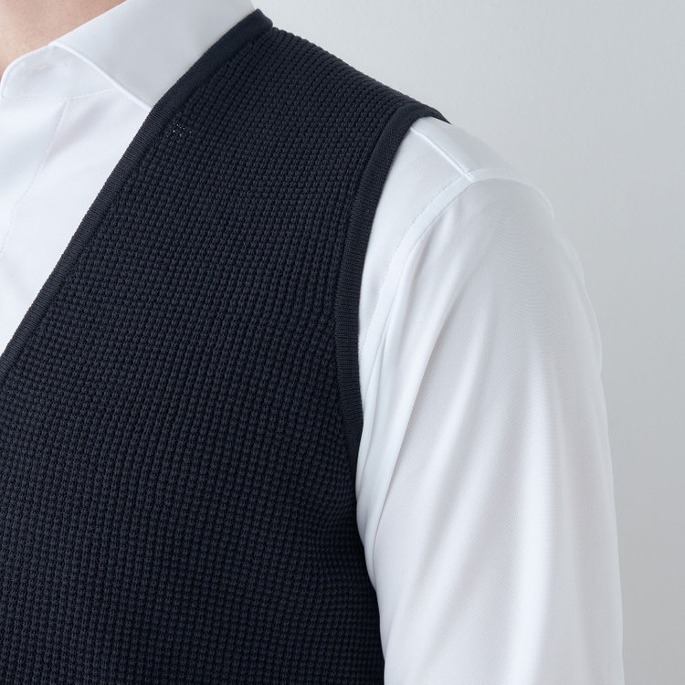 スーツセレクト 【RBC】【春夏】メッシュジレ/ネイビー 紺中間