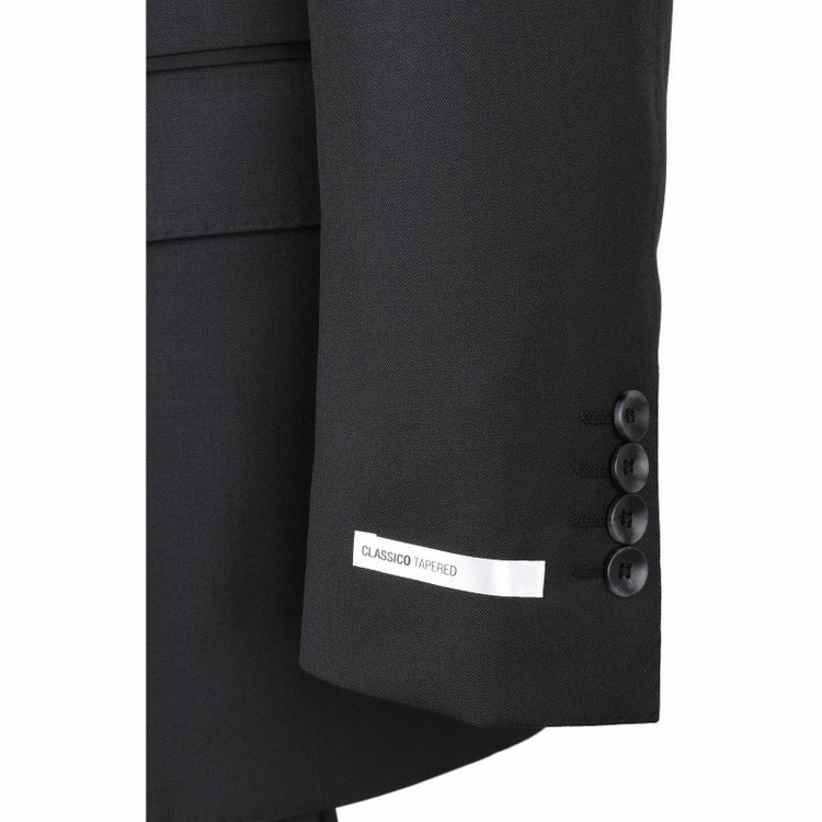 スーツセレクト 【WEB限定/OUTLET】【CLASSICO TAPERED】【秋冬】2釦シングルスーツ 1タック/ブラック×ソリッド グレー系(灰)