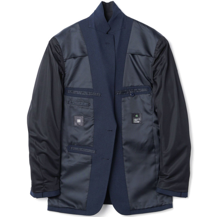 ブラックライン 【SLIM TAPERED_2】【年間】2釦シングルスーツ 0タック/ネイビー/ウエストシャーリング/4S SUSTAINABILITY&ECOLOGY FABRIC/ウォッシャブル/※パンツ裾上げ済仕様 紺中間