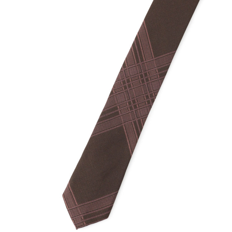 シルバーライン 【SILVER LINE】シルクチェックネクタイ 8.0cm幅/ブラウン×ワイン その他