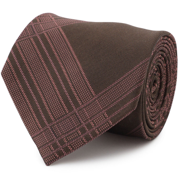 シルバーライン 【SILVER LINE】シルクチェックネクタイ 8.0cm幅/ブラウン×ワイン その他
