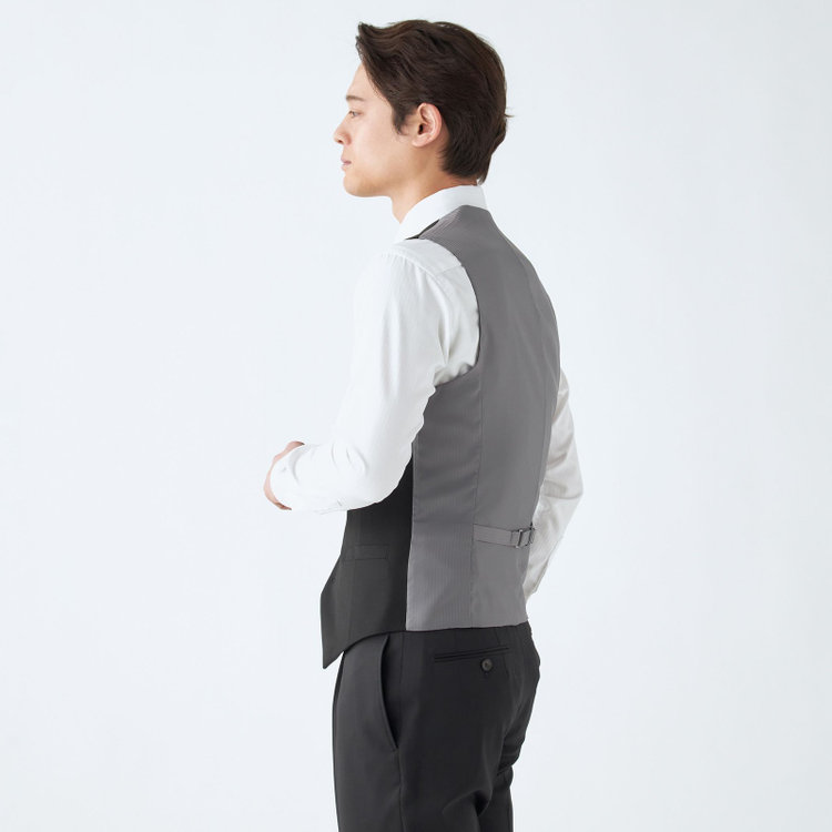 ブラックライン 【BL】【年間】リバーシブルジレ(ベスト)/ブラック×ソリッド＆グレー×ソリッド 黒