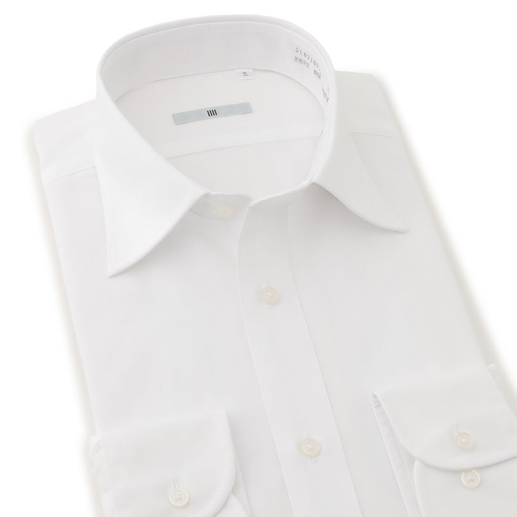 シルバーライン 【SILVER LINE】【形態安定】ワイドカラーワイシャツ/ホワイト 白