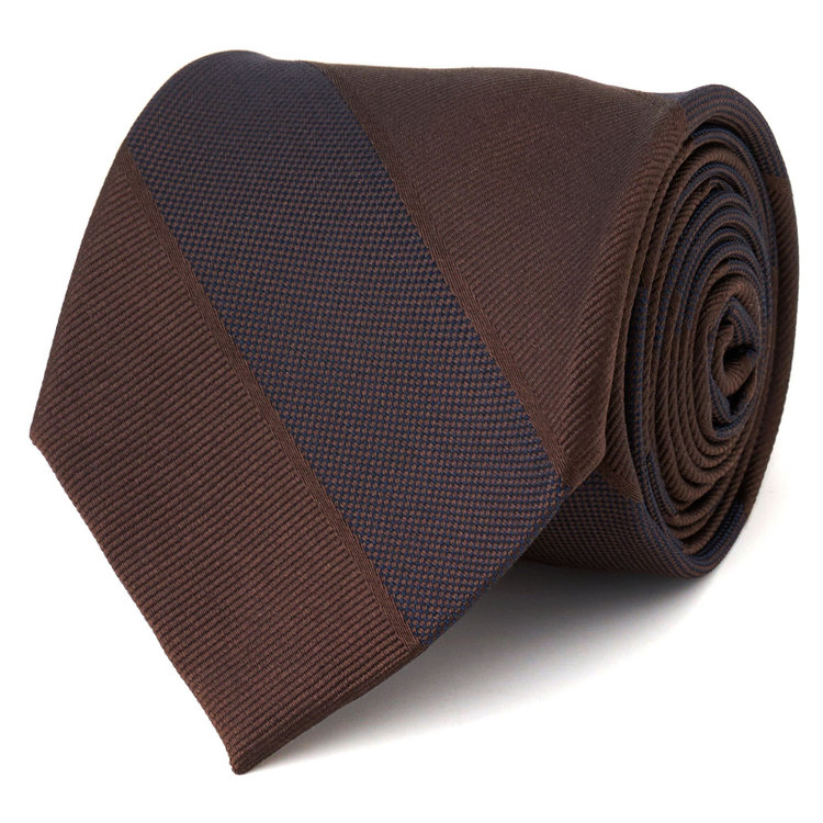 シルバーライン 【SILVER LINE】シルクストライプブレンドストライプネクタイ 8.０cm幅/ブラウン その他