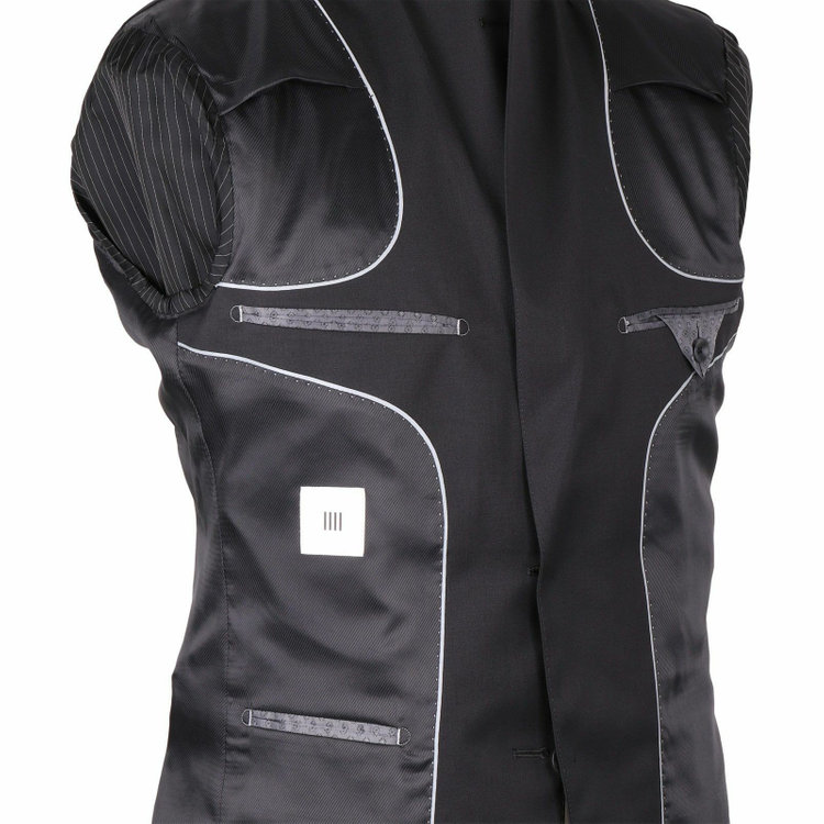 スーツセレクト 【WEB限定/OUTLET】【CLASSICO TAPERED】【秋冬】2釦シングルスーツ 1タック/ブラック×ソリッド グレー系(灰)