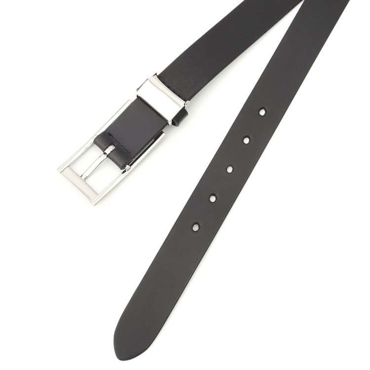 シルバーライン ピンバックルベルト 3.0cm幅/ブラック(ウエスト96cmまで対応) 黒