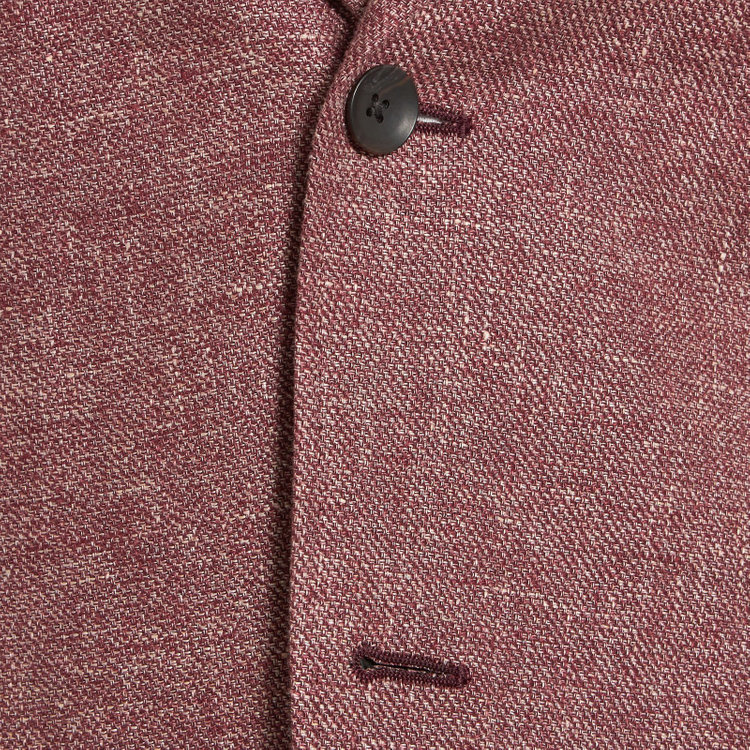 シルバーライン 【CLASSICO TAPERED】【春夏】ウールリネン2釦シングルジャケット/ワイン/パッチポケット/MARZOTTO 赤濃色