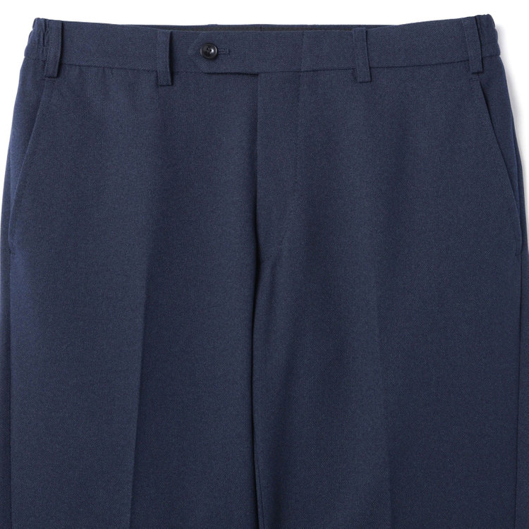 ブラックライン 【SLIM TAPERED_2】【年間】2釦シングルスーツ 0タック/ネイビー/ウエストシャーリング/4S SUSTAINABILITY&ECOLOGY FABRIC/ウォッシャブル/※パンツ裾上げ済仕様 紺中間
