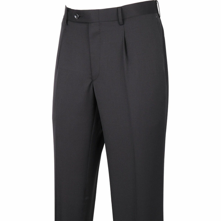 スーツセレクト 【WEB限定/OUTLET】【CLASSICO TAPERED】【秋冬】2釦シングルスーツ 1タック/ブラック×ソリッド グレー系(灰)