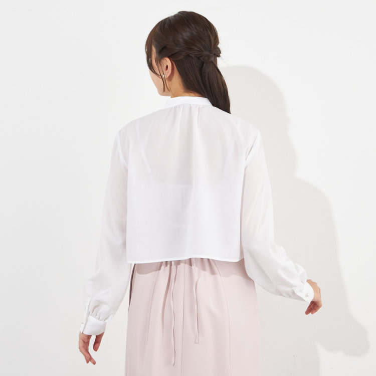 サマンサ 【SUIT SELECT×Samantha Thavasa】【長袖】パールボタウンブラウス/オフホワイト オフホワイト