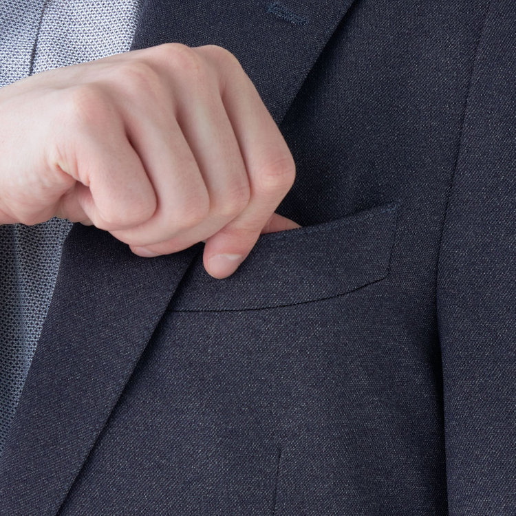 シルバーライン 【発送在庫あり】【CLASSICO TAPERED】【春夏】2釦シングルジャケット/ネイビー/パッチポケット/4S SUSTAINABILITY&ECOLOGY FABRIC 紺濃色