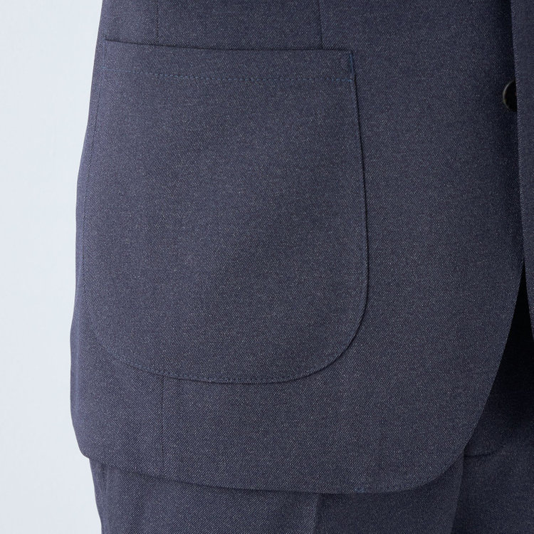 シルバーライン 【発送在庫あり】【CLASSICO TAPERED】【春夏】2釦シングルジャケット/ネイビー/パッチポケット/4S SUSTAINABILITY&ECOLOGY FABRIC 紺濃色