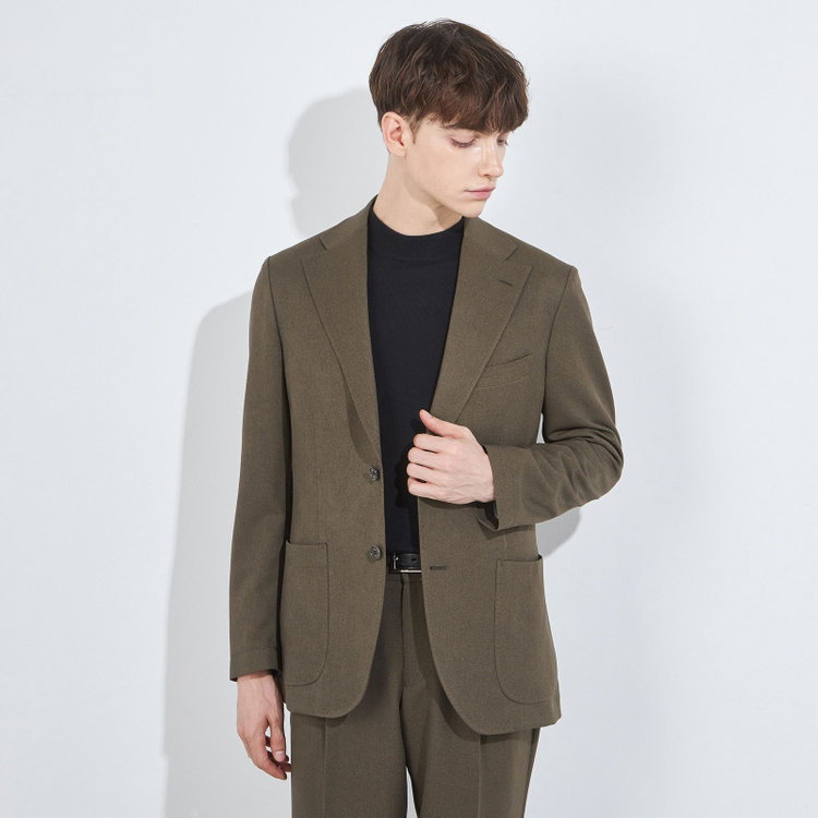 シルバーライン 【RBC】【秋冬】2釦ジャケット/カーキ/パッチポケット 緑中間