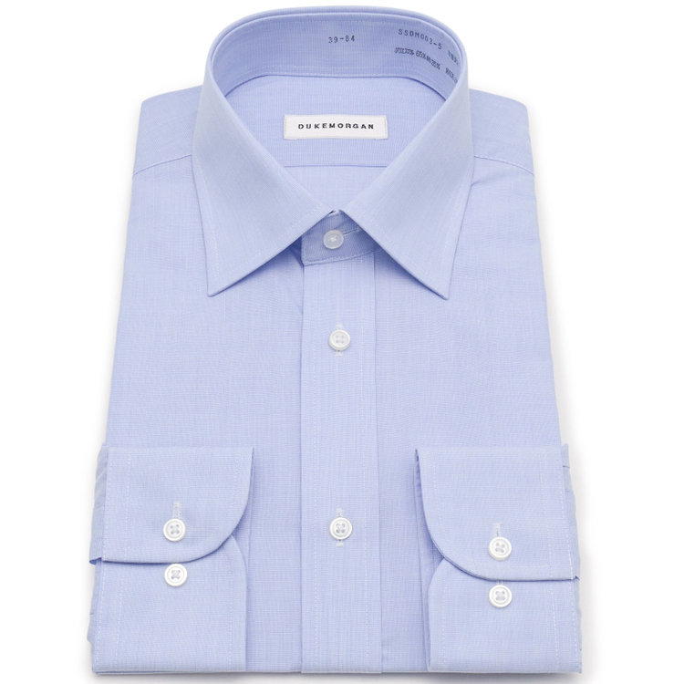 発送在庫あり】 【形態安定】ワイドカラーワイシャツ/ブルー（SSDM003