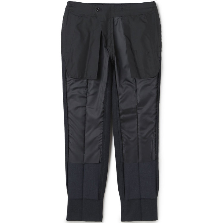 ブラックライン 【SLIM TAPERED_2】【秋冬】2釦シングルスリーピーススーツ 0タック/ネイビー/ウエストシャーリング/4S SUSTAINABILITY&ECOLOGY FABRIC/※パンツ裾上げ済仕様 紺濃色