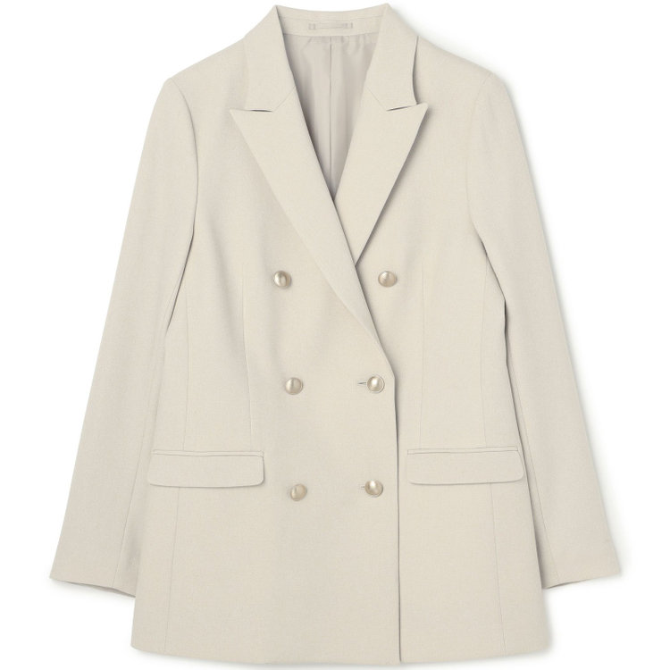 シルバーライン 【SILVER LINE】【秋冬】6釦2掛けダブルブレザー/4S SUSTAINABILITY&ECOLOGY FABRIC/アイボリー×メタル釦 白