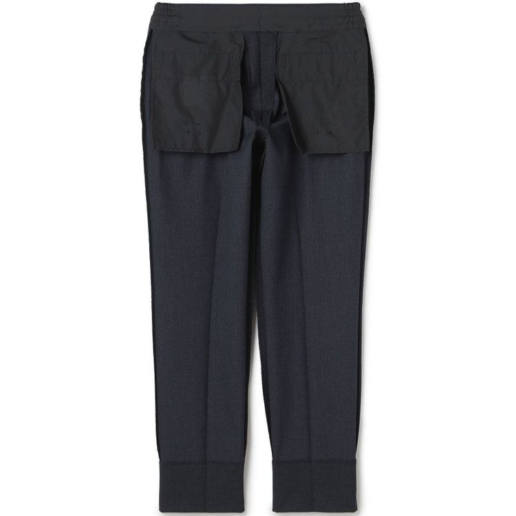 ブラックライン 【SLIM TAPERED_2】【秋冬】2釦シングルスリーピーススーツ 0タック/ネイビー/ウエストシャーリング/4S SUSTAINABILITY&ECOLOGY FABRIC/※パンツ裾上げ済仕様 紺濃色