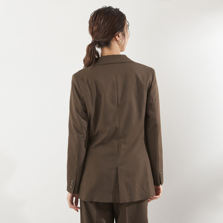 シルバーライン 【RELAX WIDE】【秋冬】 1釦シングルジャケットワイドパンツスーツ/ブラウン/4S SUSTAINABILITY&ECOLOGY FABRIC/※パンツ裾上げ済仕様 茶中間