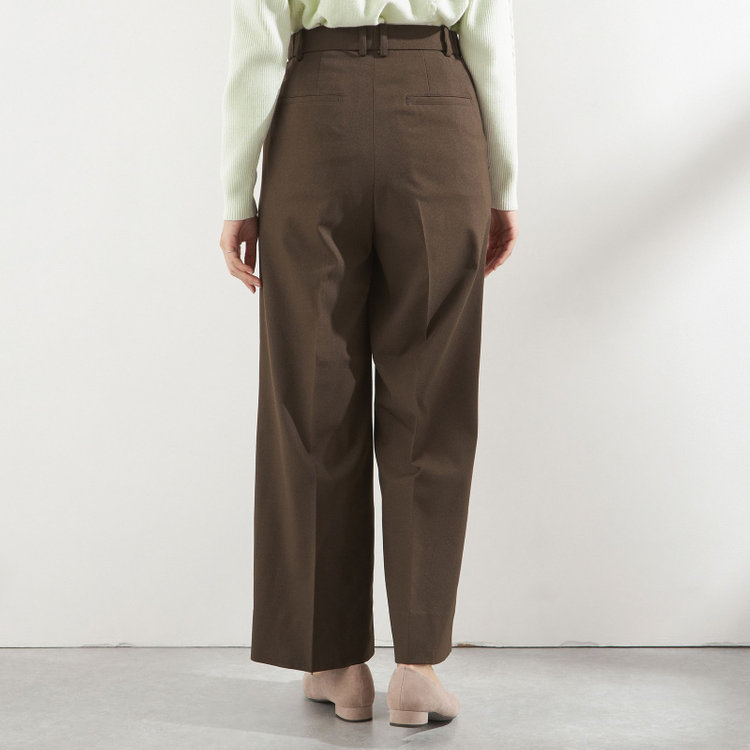 シルバーライン 【RELAX WIDE】【秋冬】 1釦シングルジャケットワイドパンツスーツ/ブラウン/4S SUSTAINABILITY&ECOLOGY FABRIC/※パンツ裾上げ済仕様 茶中間