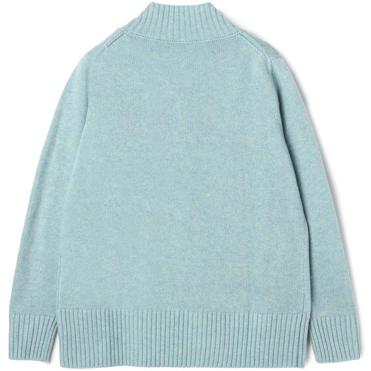 シルバーライン 天竺Vネックニット/ブルーグリーン グレー中間