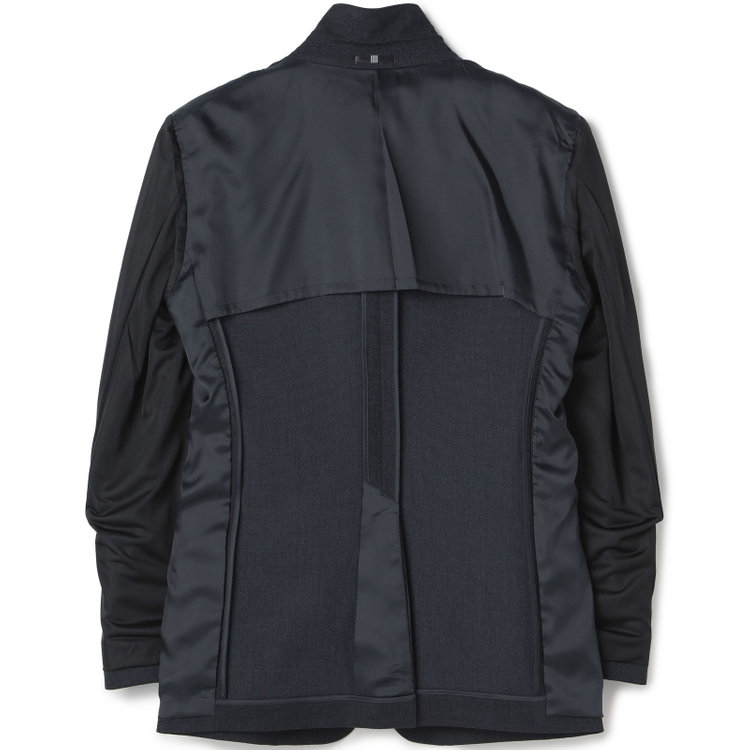 ブラックライン 【SLIM TAPERED_2】【秋冬】2釦シングルスリーピーススーツ 0タック/ネイビー/ウエストシャーリング/4S SUSTAINABILITY&ECOLOGY FABRIC/※パンツ裾上げ済仕様 紺濃色