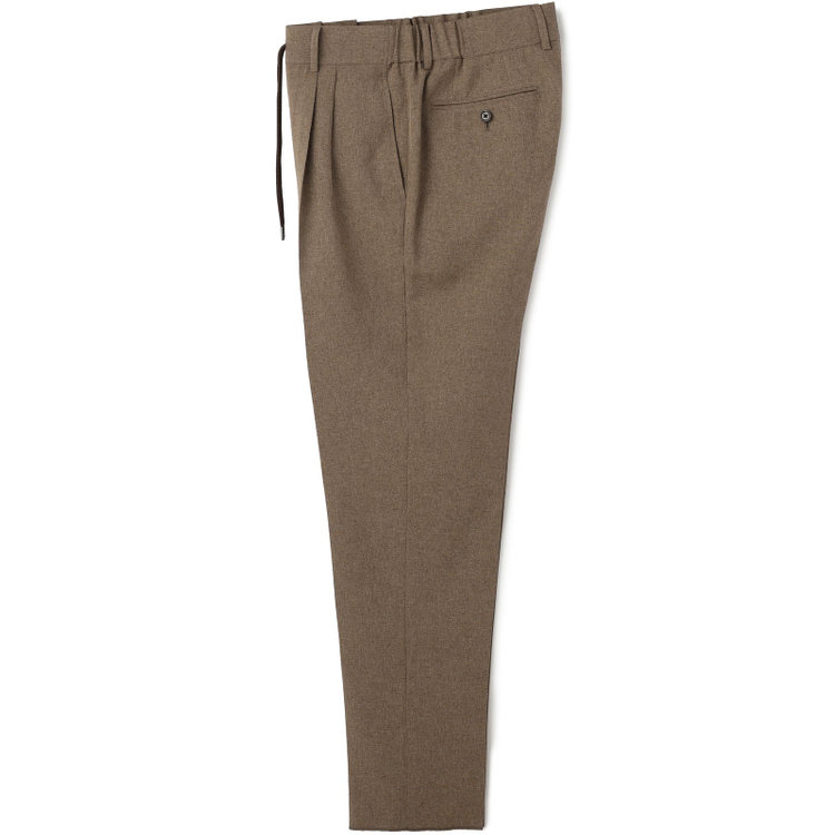 シルバーライン 【RBC】【春夏】2タックパンツ/ブラウン/ウエストシャーリング仕様/4S SUSTAINABILITY&ECOLOGY FABRIC/※裾上げ済仕様 茶中間