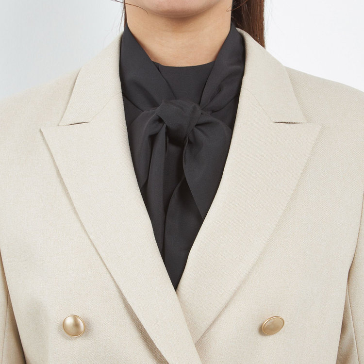 シルバーライン 【SILVER LINE】【秋冬】6釦2掛けダブルブレザー/4S SUSTAINABILITY&ECOLOGY FABRIC/アイボリー×メタル釦 白