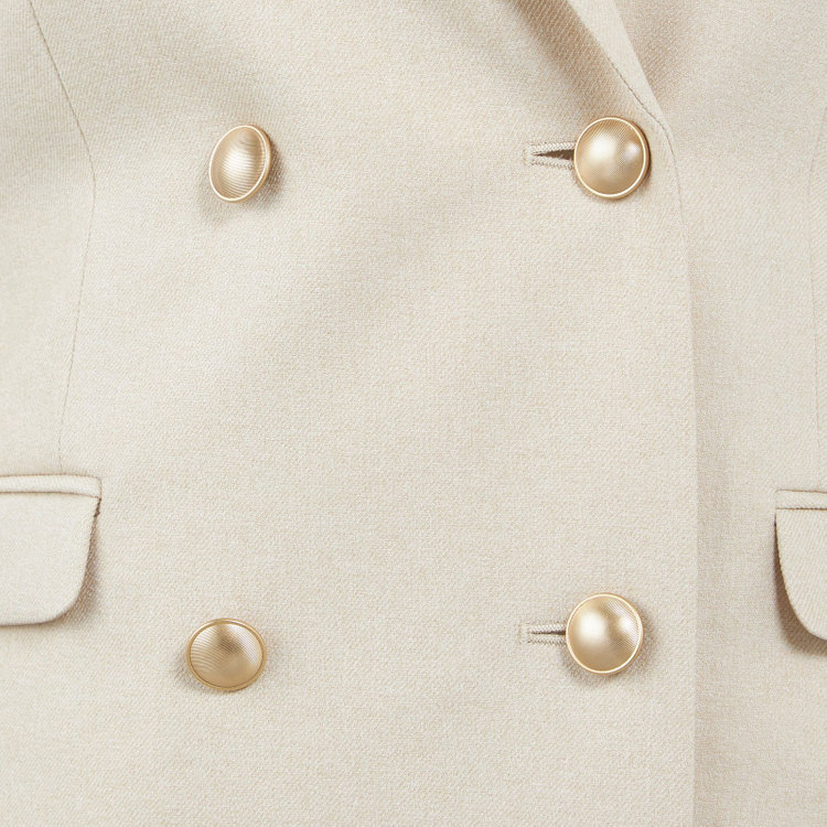 シルバーライン 【SILVER LINE】【秋冬】6釦2掛けダブルブレザー/4S SUSTAINABILITY&ECOLOGY FABRIC/アイボリー×メタル釦 白