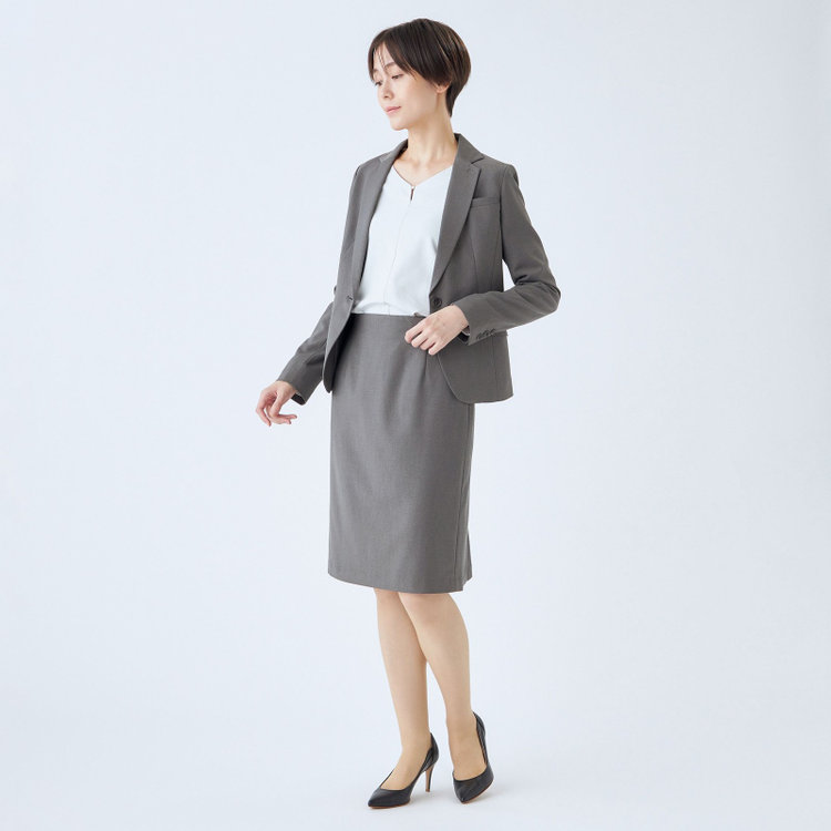 ブラックライン 【SKINNY】【年間】タイトスカート/グレー×シャドーツイル/ウォッシャブル グレー中間