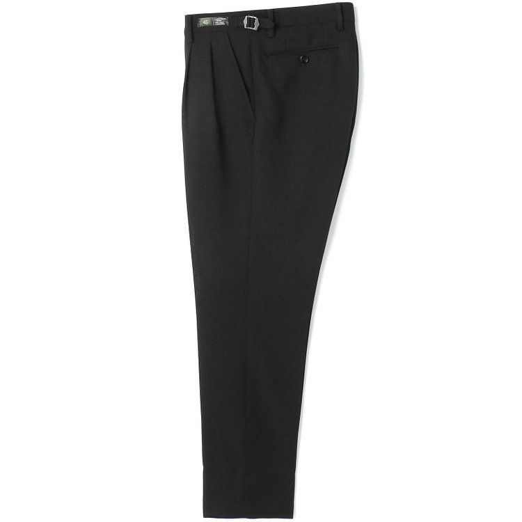 ブラックライン 【発送在庫あり】【RBC】【春夏】2タックパンツ/ブラック/サイド尾錠/4S SUSTAINABILITY&ECOLOGY FABRIC/※裾上げ済仕様 黒