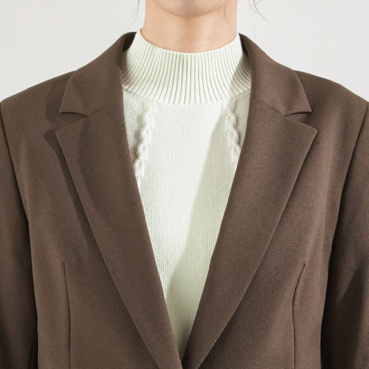 シルバーライン 【RELAX WIDE】【秋冬】 1釦シングルジャケットワイドパンツスーツ/ブラウン/4S SUSTAINABILITY&ECOLOGY FABRIC/※パンツ裾上げ済仕様 茶中間