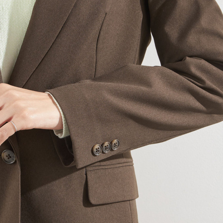 シルバーライン 【RELAX WIDE】【秋冬】 1釦シングルジャケットワイドパンツスーツ/ブラウン/4S SUSTAINABILITY&ECOLOGY FABRIC/※パンツ裾上げ済仕様 茶中間