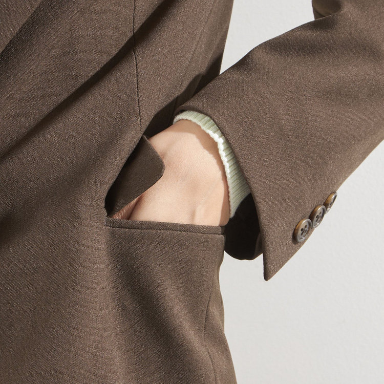 シルバーライン 【RELAX WIDE】【秋冬】 1釦シングルジャケットワイドパンツスーツ/ブラウン/4S SUSTAINABILITY&ECOLOGY FABRIC/※パンツ裾上げ済仕様 茶中間