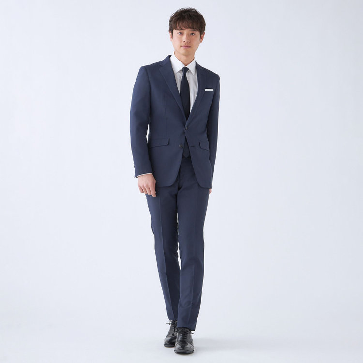 ブラックライン 【SLIM TAPERED_2】【春夏】2釦シングルスーツ 0タック/ネイビー/4S/※裾上げ必要 紺濃色