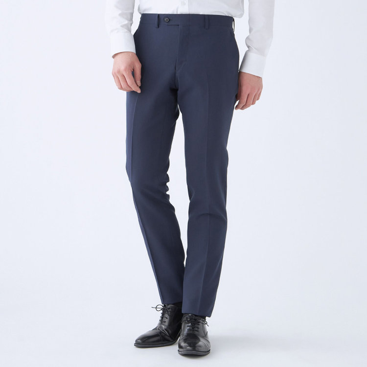 ブラックライン 【SLIM TAPERED_2】【春夏】2釦シングルスーツ 0タック/ネイビー/4S/※裾上げ必要 紺濃色