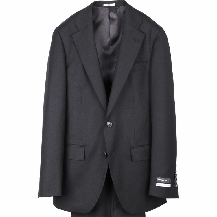 スーツセレクト 【WEB限定/OUTLET】【CLASSICO TAPERED】【秋冬】2釦シングルスーツ 1タック/ブラック×ツイル/NEW ZEALAND WOOL ブラック系(黒)