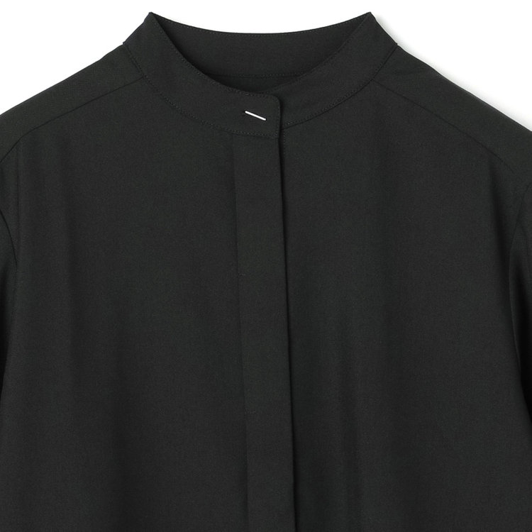 シルバーライン 【SL/長袖】バンドカラーブラウス/ブラック/比翼仕様 黒