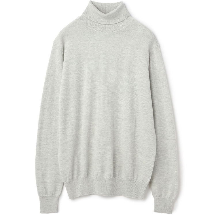 スーツセレクト 【発送在庫あり】【RBC】【秋冬】ウール100％タートルネックニットセーター/ライトグレー/ZEGNA BARUFFA/マシンウォッシャブル グレー淡色