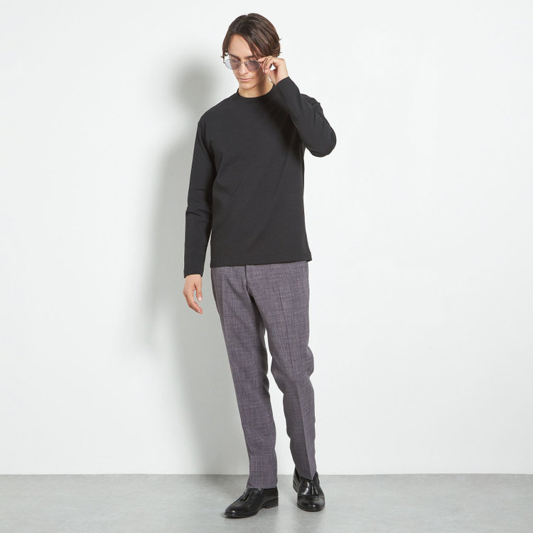 ブラックライン 【SLIM TAPERED_2】【春夏】2釦シングルスーツ 0タック/グレー/ウエストシャーリング/4S SUSTAINABILITY&ECOLOGY FABRIC/※パンツ裾上げ済仕様 グレー中間