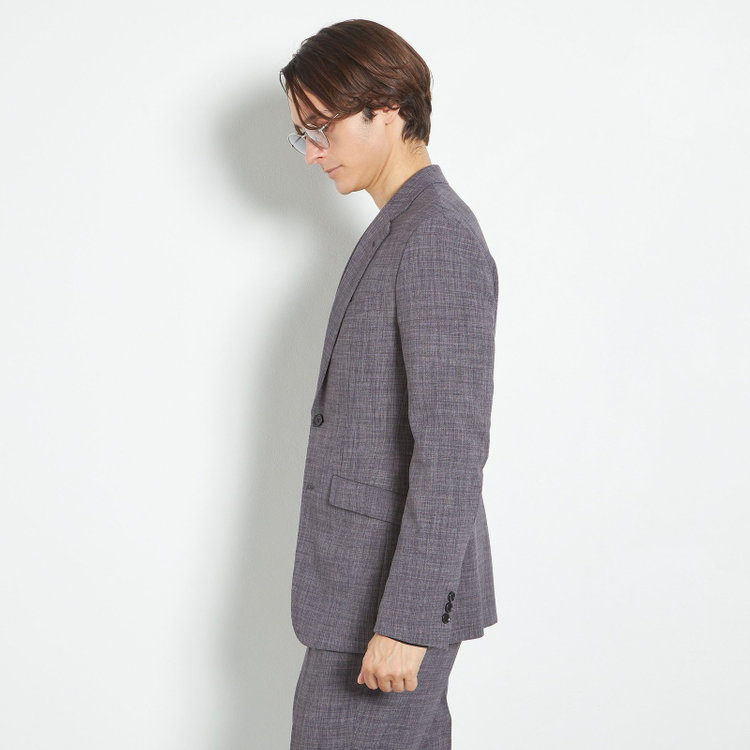 ブラックライン 【SLIM TAPERED_2】【春夏】2釦シングルスーツ 0タック/グレー/ウエストシャーリング/4S SUSTAINABILITY&ECOLOGY FABRIC/※パンツ裾上げ済仕様 グレー中間