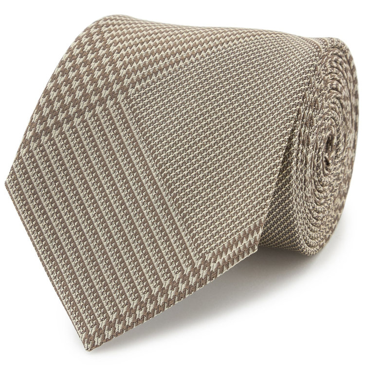 ブラックライン 【BLACK LINE】シルクチェックネクタイ 7.5cm幅/ブラウン その他