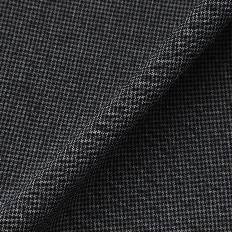 ブラックライン 【SLIM TAPERED_2】【春夏】2釦シングルスーツ 0タック/グレー&ブラック×ハウンドトゥース/ウエストシャーリング/4S SUSTAINABILITY&ECOLOGY FABRIC/※パンツ裾上げ済仕様 グレー濃色